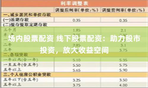 场内股票配资 线下股票配资：助力股市投资，放大收益空间